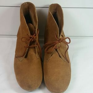Merona tan suede leather booties.  Sz 11